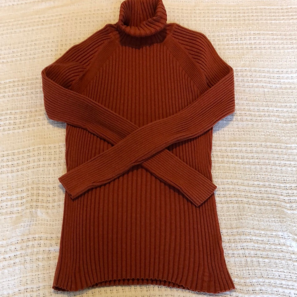 Athleta Women's Ribbed Turtleneck Sweater - Rust